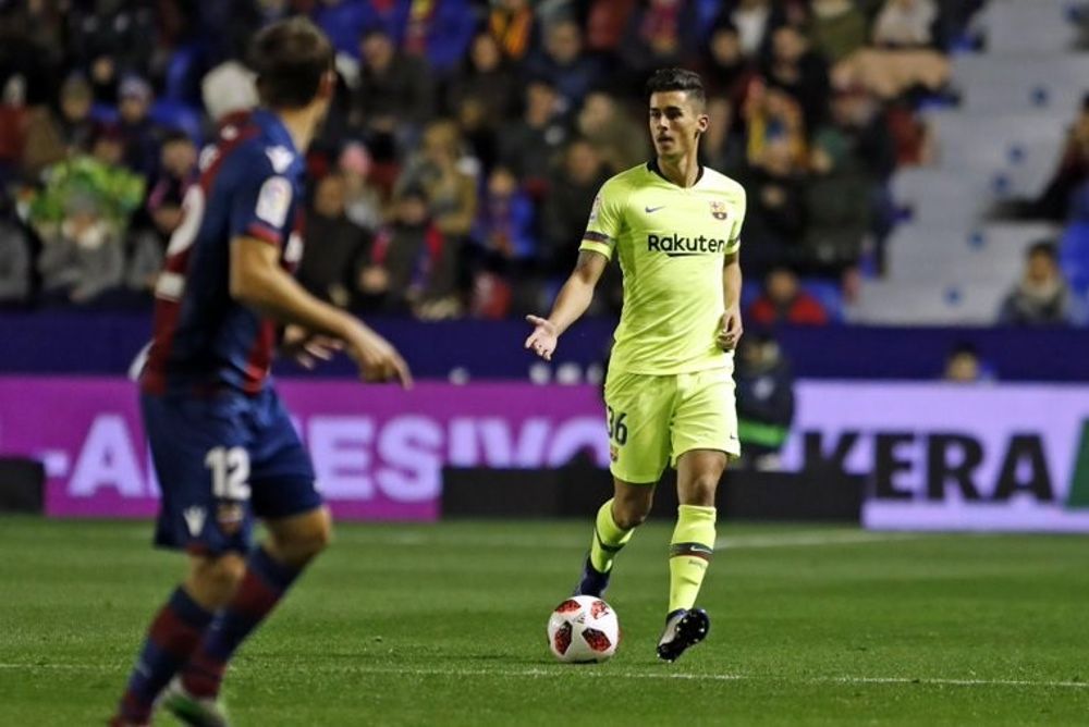El jugador del FC Barcelona Chumi en el duelo contra el Levante en Copa.
