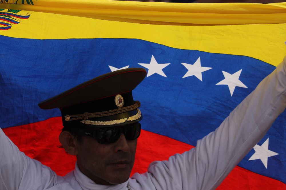 Simpatizante del presidente de la Asamblea Nacional de Venezuela, Juan Guaidó.