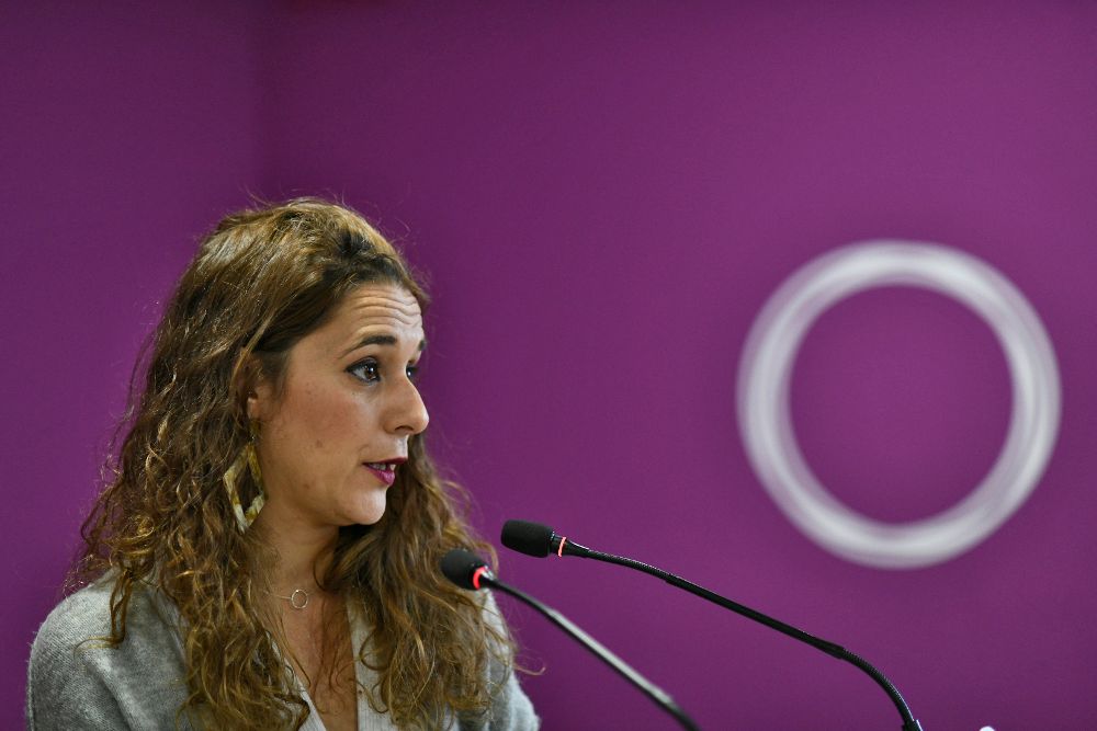 La diputada por Cádiz de Podemos y portavoz del grupo Noelia Vera.