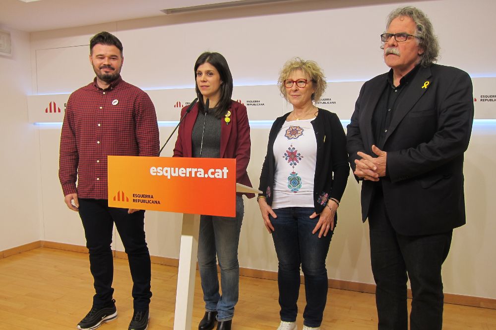 Gabriel Rufián, Marta Vilalta, Mirella Cortès y Joan Tardà (ERC).