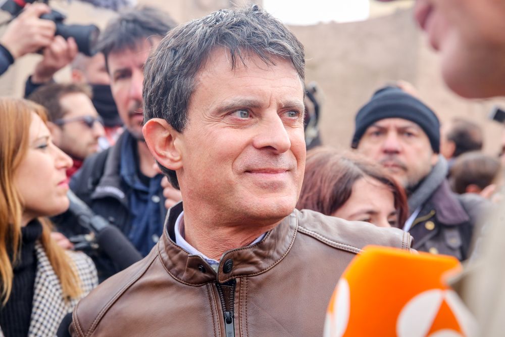 Manuel Valls en la concentración de la plaza de Colón (Madrid).