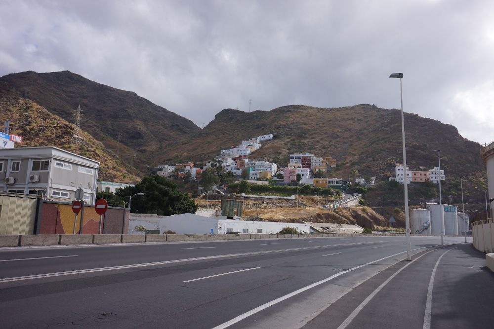 Zona hasta la que llegaría el carril bici, por la margen derecha de la carretera a San Andrés.
