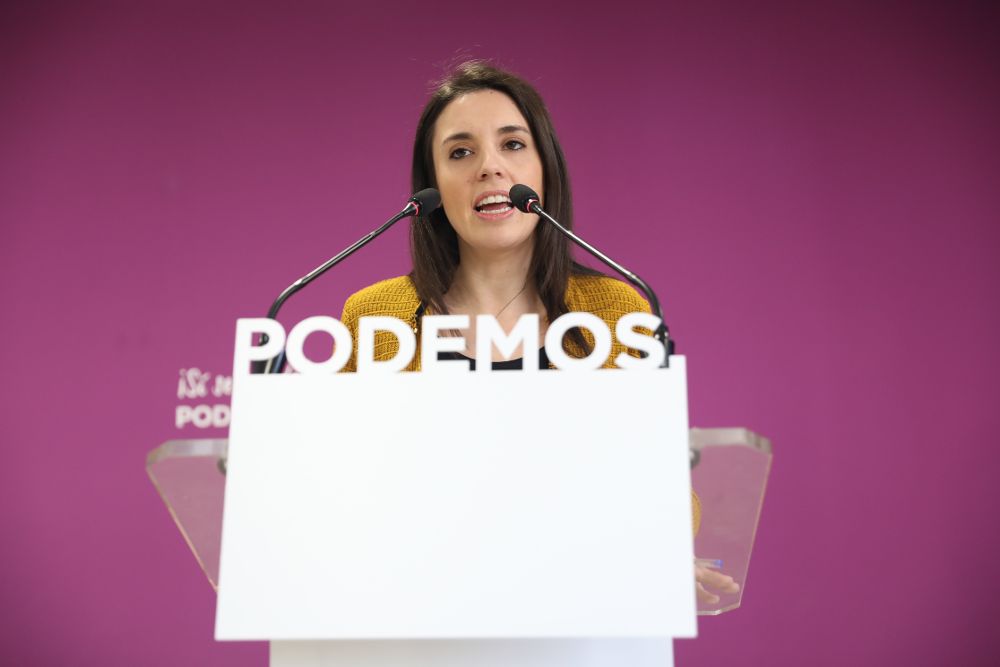 La portavoz Unidos Podemos en el Congreso de los Diputados, Irene Montero.