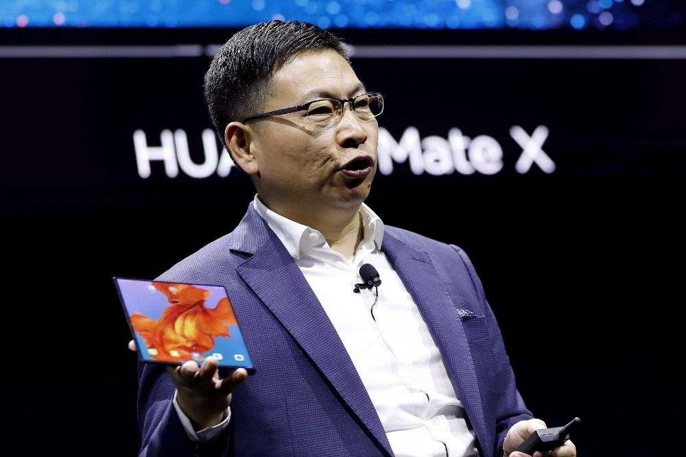 Richard Yu, CEO Huawei Consumer Business Group, durante la presentación del nuevo teléfono plegable Mate X.