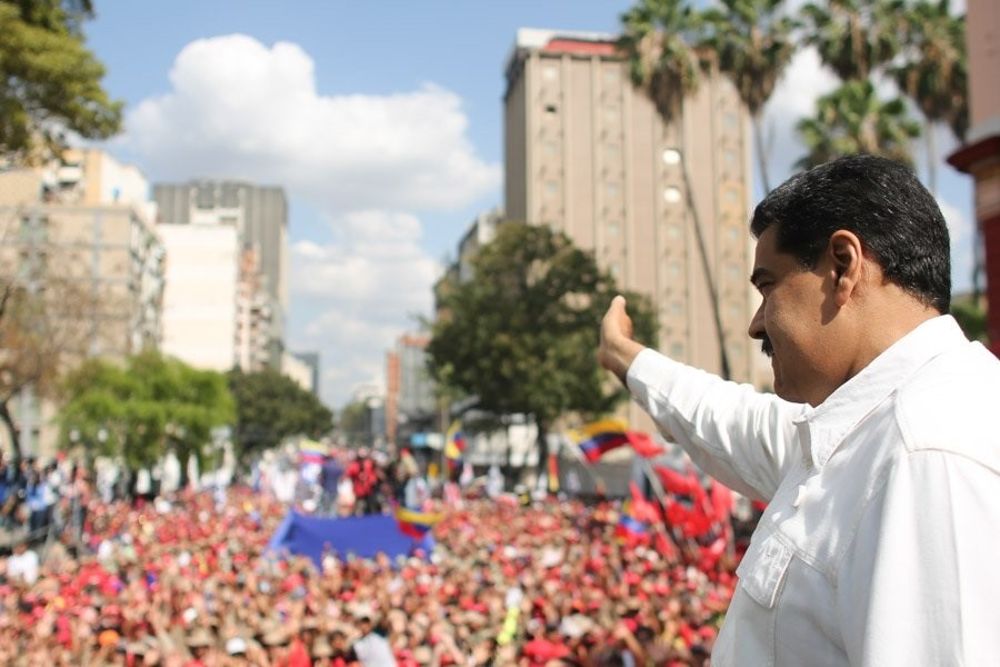 El presidente de Venezuela, NIcolás Maduro, durante una manifestación en Caracas.