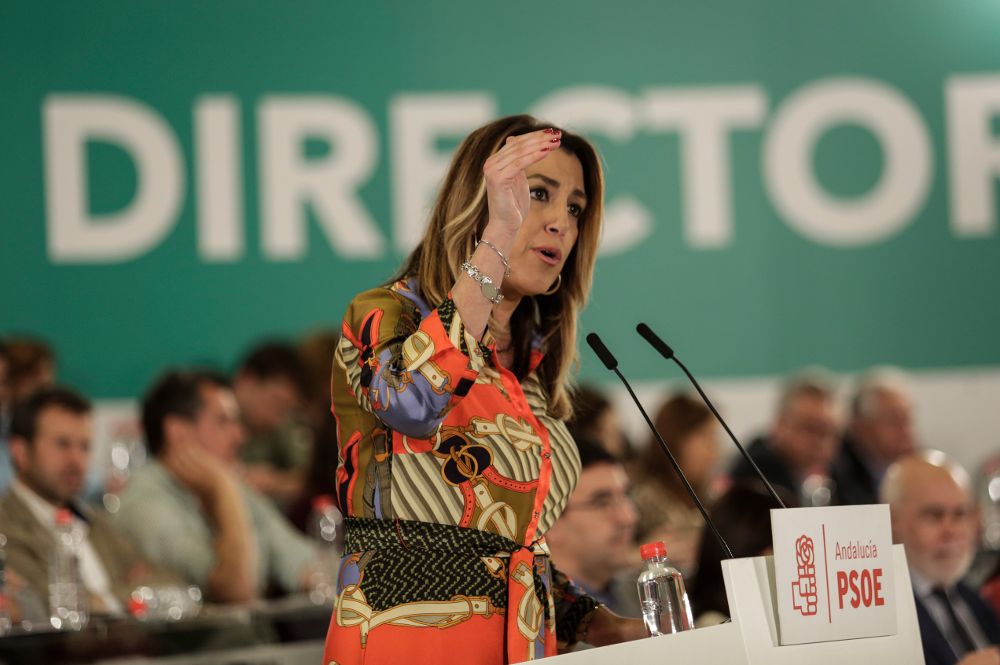 Susana Díaz interviene en la reunión del Comité Director, el pasado martes. 