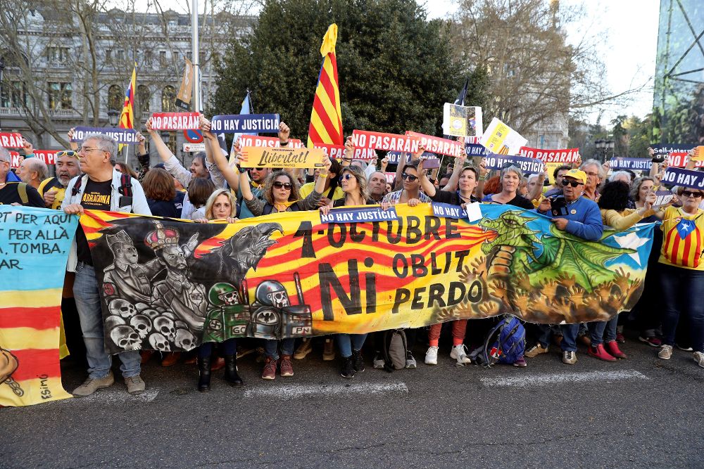 Aspecto de la manifestación de este sábado en Madrid. 