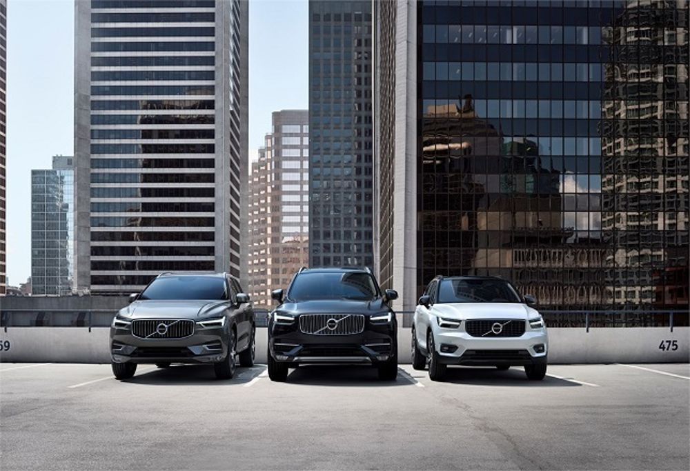 Tres modelos de la marca Volvo.