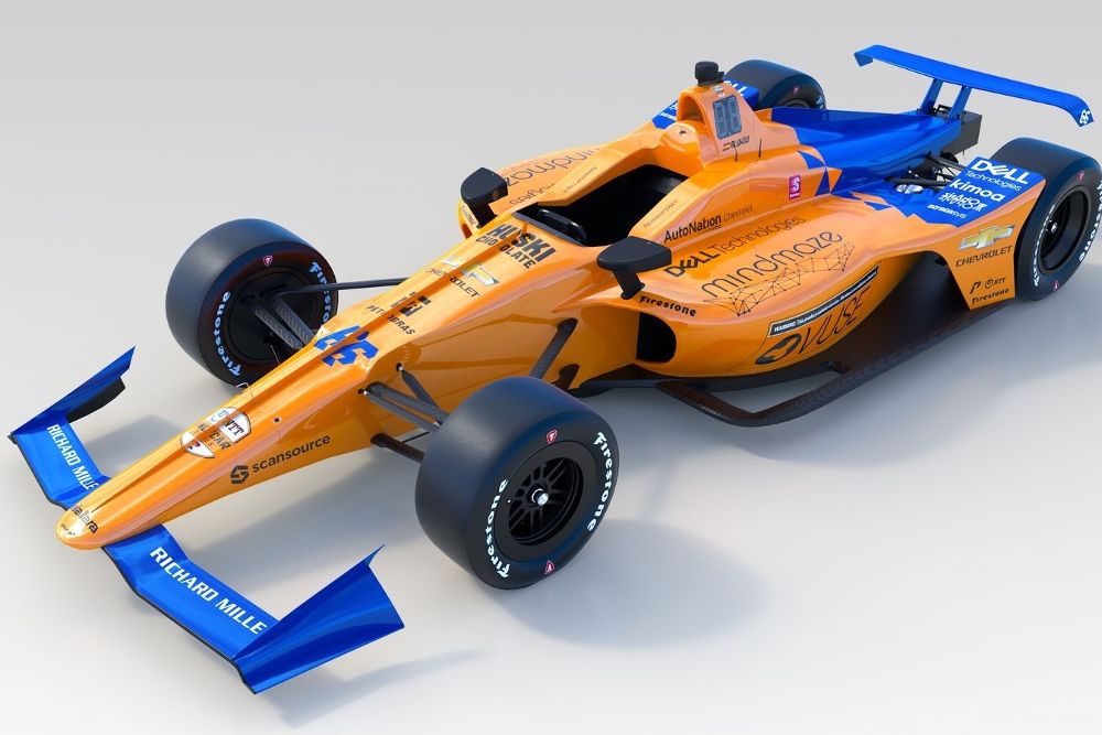 Coche de McLaren con el que Fernando Alonso correrá las 500 Milas de Indianápolis.